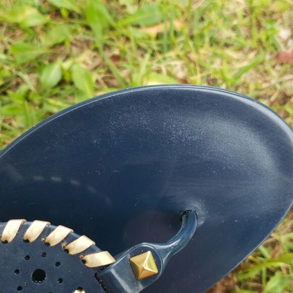 Jack Rogers Womens Georgica Jelly Sandals Slide Size 7 Beachy Vacation Navy Blue - Picture 11 of 12